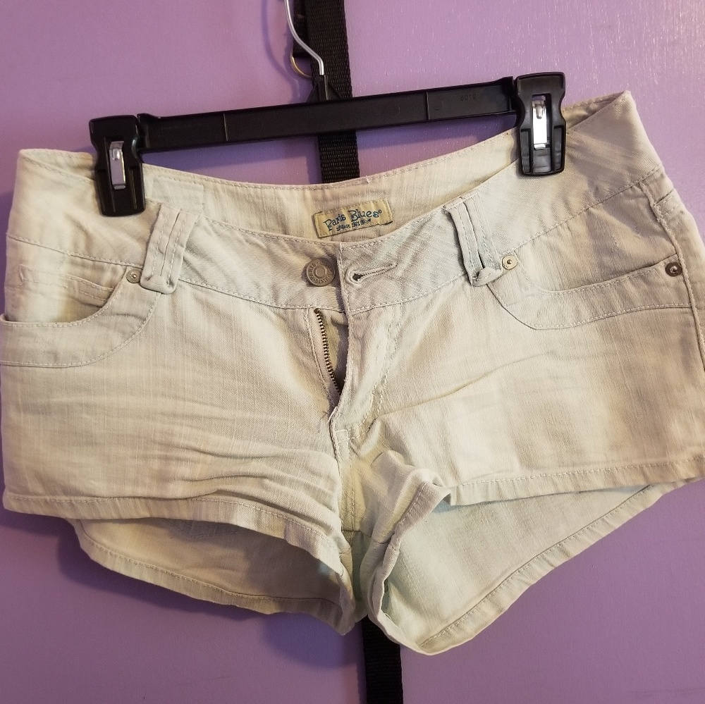 Light blue denim shorts